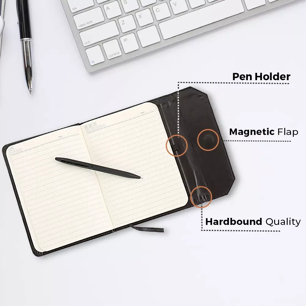 Cello Signature Ball Pen with A5 Journal dry Twist Mechanism Closure Type Blue Ink, 8907234510515 (Each 1 Kit)