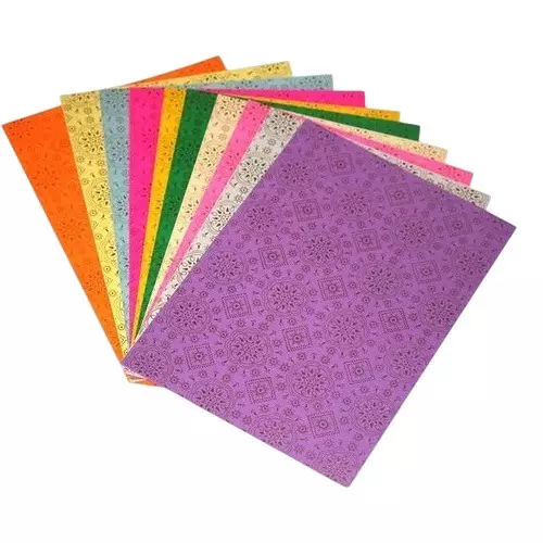 Worldone Handmade Paper Printed Sheet A/4, WPP1344, (Pack of 10 Sheets)
