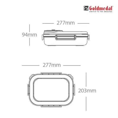 Goldmedal Packme Large Box Yellow Blue 1.8 L, GOL0433-YLBL
