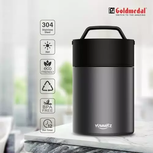Goldmedal Yummiez Lunch Boxes Grey 1.8 L, GOL0434