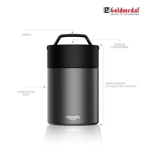 Goldmedal Yummiez Lunch Boxes Grey 1.8 L, GOL0434