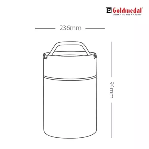 Goldmedal Yummiez Lunch Boxes Grey 1.8 L, GOL0434