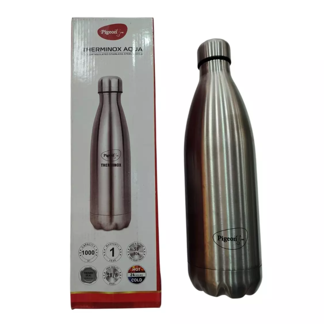 pigeon-aqua-ss-vacuum-flask-with-double-wall-insulation-24-hrs-hot-cold-flask--1000ml--silver-12983