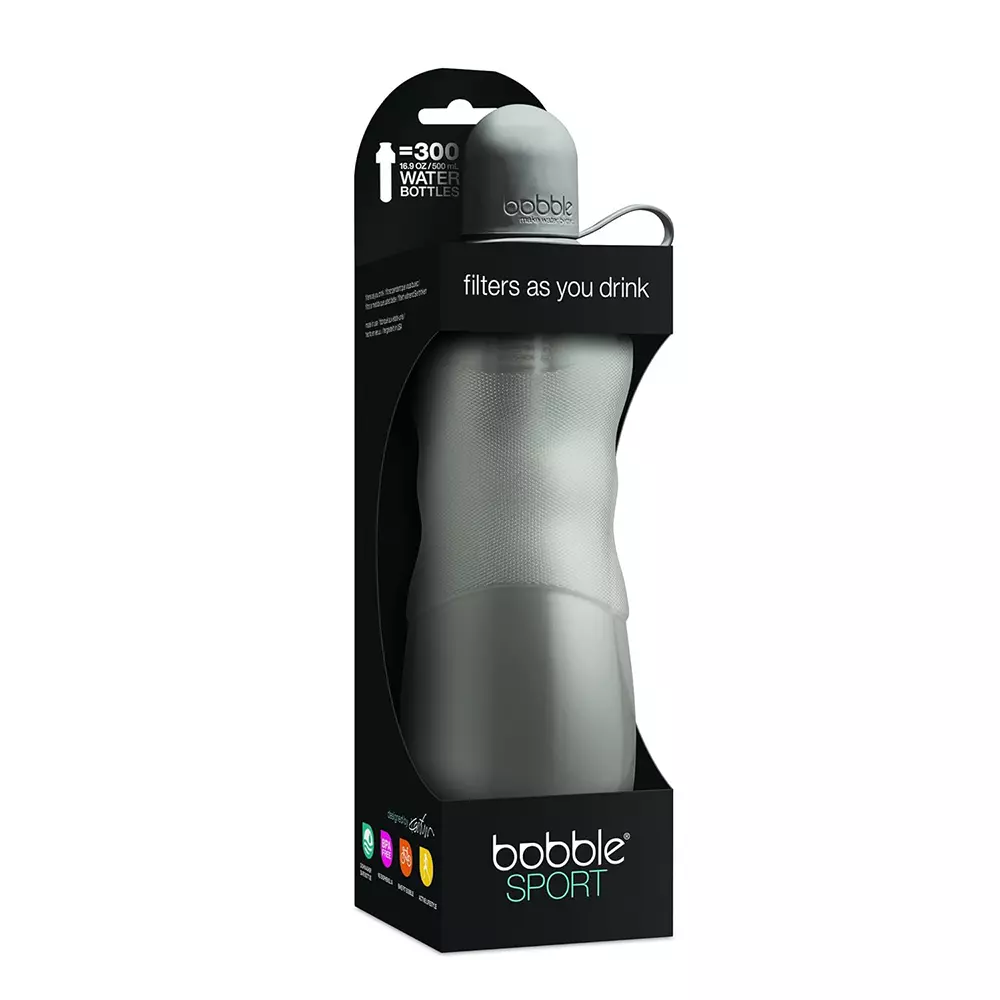 Bobble 650 ml Plastic Water Bottle Grey, NI1368