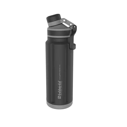 Goldmedal Hydro Vacuum Flask Double Wall Insulated Black With Grey 850 ml, GOL0428