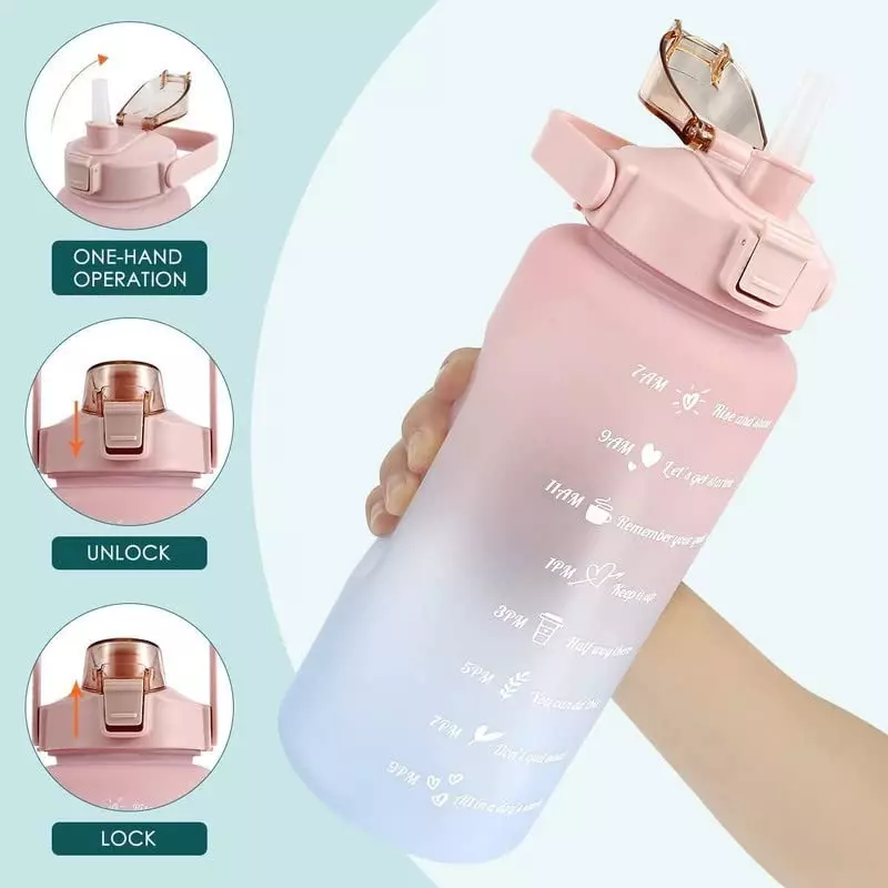 Brightco Motivational Drink Flask Water Bottle with Time Marking 2 L Capacity, BT1