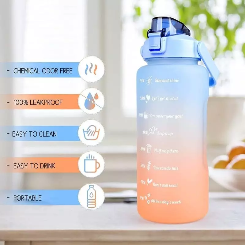 Brightco Motivational Drink Flask Water Bottle with Time Marking 2 L Capacity, BT1