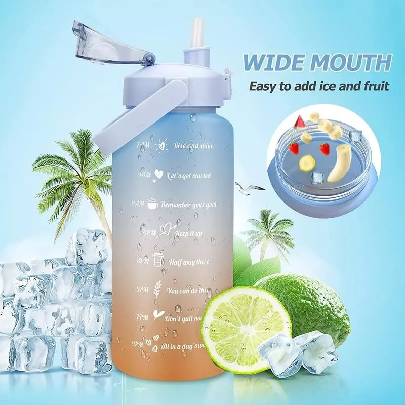 Brightco Motivational Drink Flask Water Bottle with Time Marking 2 L Capacity, BT1