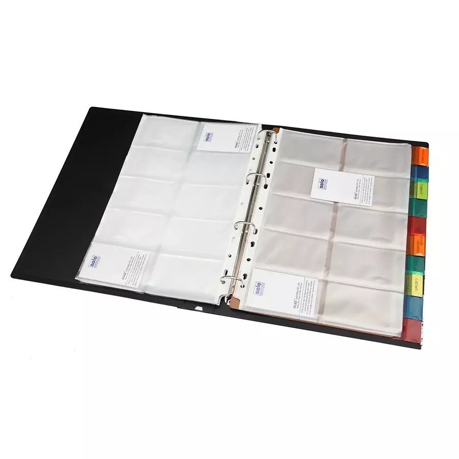 Solo BC 807 Business Cards Holder - 500 Cards (with indexes)-Assorted