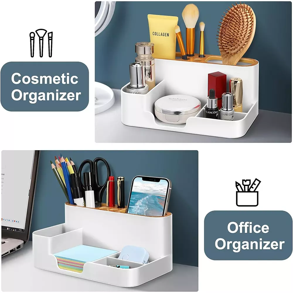 freshdcart-multifunctional-desk-organizer-6-compartment-with-mobile-holder-for-office-study-white