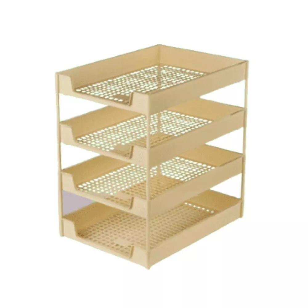 Soni Office Mate Office Tray 4 Compartments Durable Plastic File Organiser 37.5 x 27.5 x 40 cm for Office, School and Home