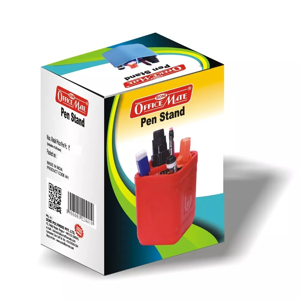 Soni Office Mate Desk Pen Holder Stand Red Color Stylish & Durable 11.5x6 cm Ideal for Office, Home & Gifting (Only Holder)