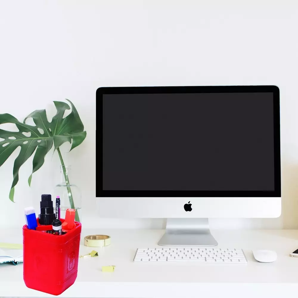 Soni Office Mate Desk Pen Holder Stand Red Color Stylish & Durable 11.5x6 cm Ideal for Office, Home & Gifting (Only Holder)