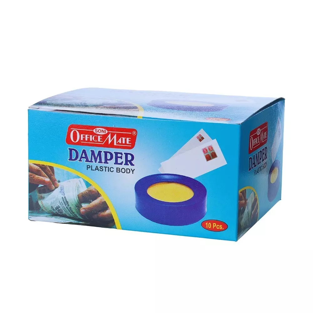 Soni Office Mate Damper Sponge Pad Super Absorbent Non-Toxic and Mess Free for Notes, Stamps, Paper Handling at Office, School & Home (Pack of 10)