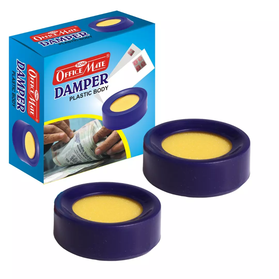 Soni Office Mate Damper Sponge Pad Super Absorbent Non-Toxic and Mess Free for Notes, Stamps, Paper Handling at Office, School & Home (Pack of 2)