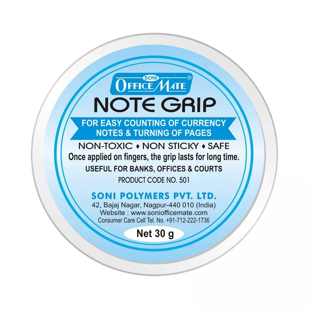 Soni Office Mate 30 g Note Grip Long Lasting, Non Toxic & Residue Free for Smooth Currency Handling