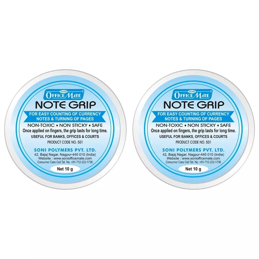 Soni Office Mate 10 g Note Grip Long Lasting, Non Toxic & Residue Free for Smooth Currency Handling (Pack of 2)