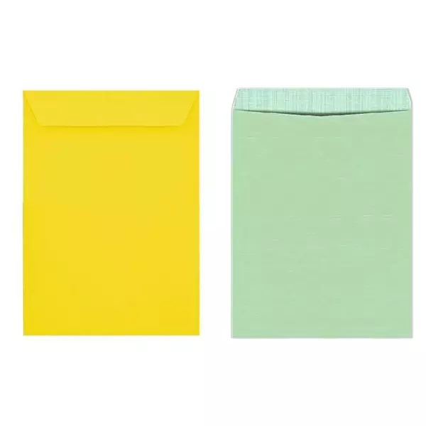 GENERIC Envelop Size 10x14 inch Green Poly Net (50 Pcs) & Yellow Laminated (50 Pcs)