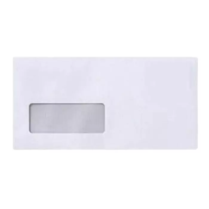 Sheesh Mahal White Window Envelop Size 10x4.5 inch (Pack of 250 Pcs)