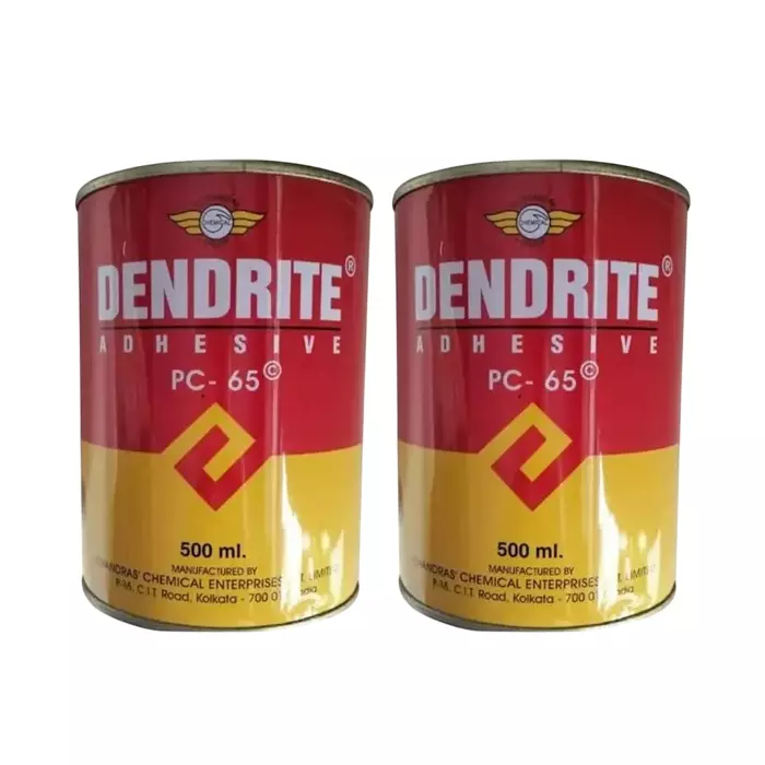GENERIC Dendrite PC-65 Super Joiner Adhesive, Synthetic Rubber Liquid, Yellow, 500 ml Can Capacity (Pack of 2)