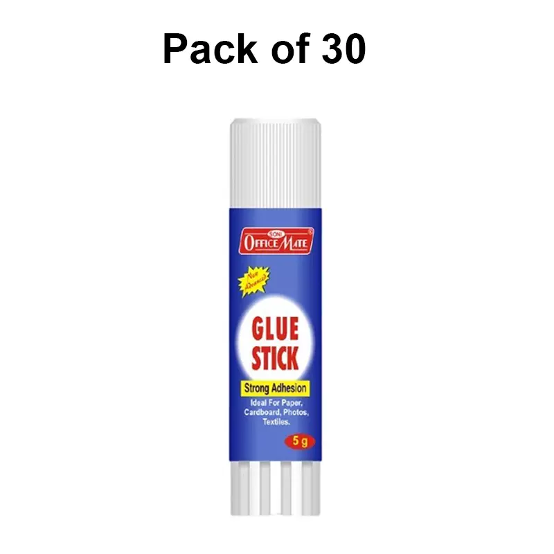 Soni Office Mate 5 g Glue Stick Quick Drying Strong PVP Adhesive for DIY, School, Office & Craft Use (Pack of 30)