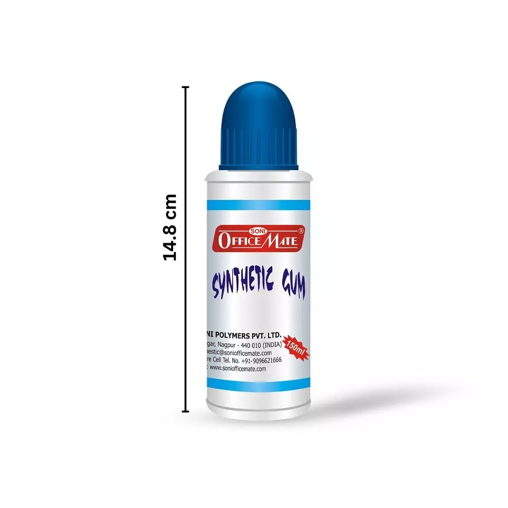 Soni Office Mate 150 ml Synthetic Gum Quick Dry, Transparent and Eco-Friendly for School, Office, Art & Craft Projects (Pack of 2)