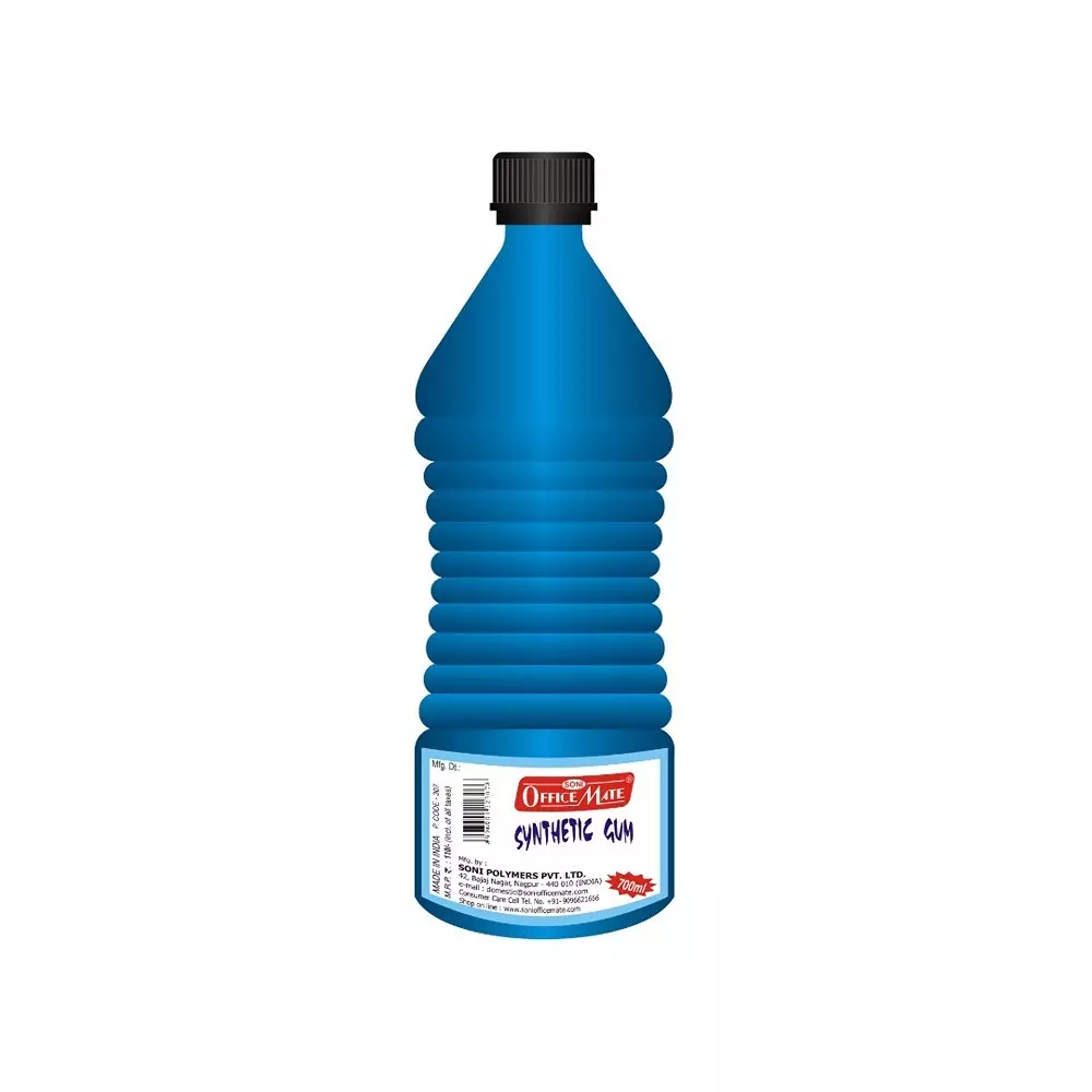 Soni Office Mate 700 ml Synthetic Gum Quick Dry, Transparent and Eco-Friendly for School, Office, Art & Craft Projects