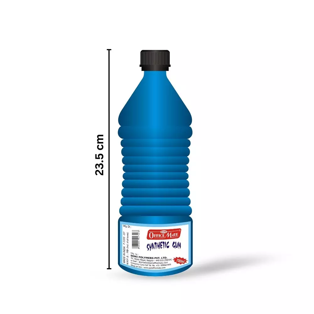 Soni Office Mate 700 ml Synthetic Gum Quick Dry, Transparent and Eco-Friendly for School, Office, Art & Craft Projects