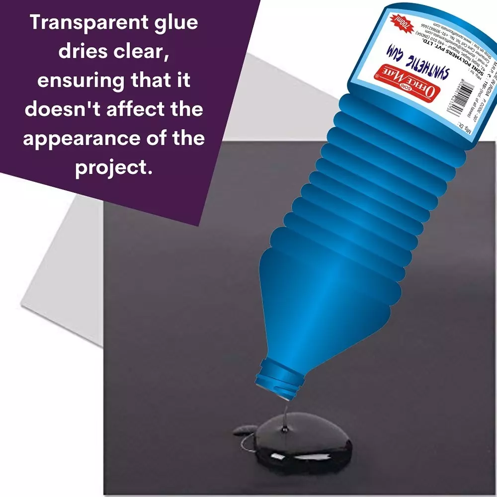 Soni Office Mate 700 ml Synthetic Gum Quick Dry, Transparent and Eco-Friendly for School, Office, Art & Craft Projects