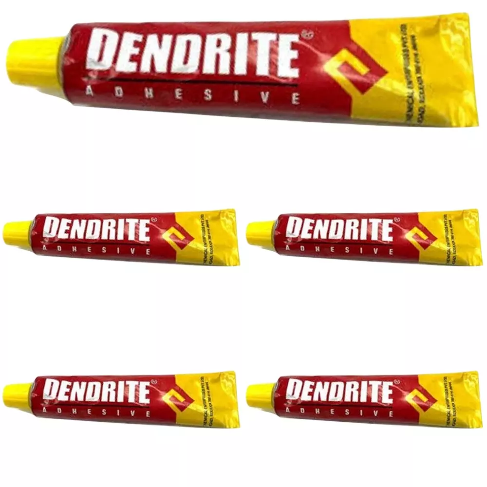 GENERIC Dendrite Super Joiner Adhesive, Synthetic Rubber Liquid, Yellow, 50 ml Tube (Pack of 5)
