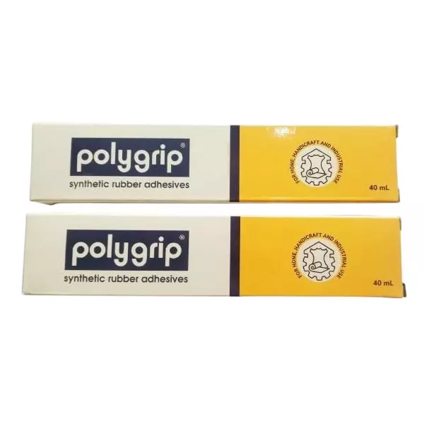 GENERIC Polygrip Premium Synthetic Rubber Adhesive Glue, Yellow Liquid, 40 ml Tube (Pack of 5)