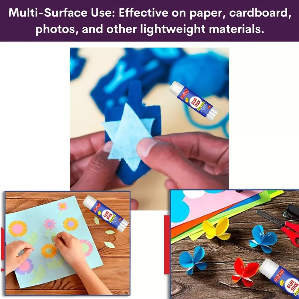 Soni Office Mate 8 g Glue Stick Quick Drying Strong PVP Adhesive for DIY, School, Office & Craft Use (Pack of 12)