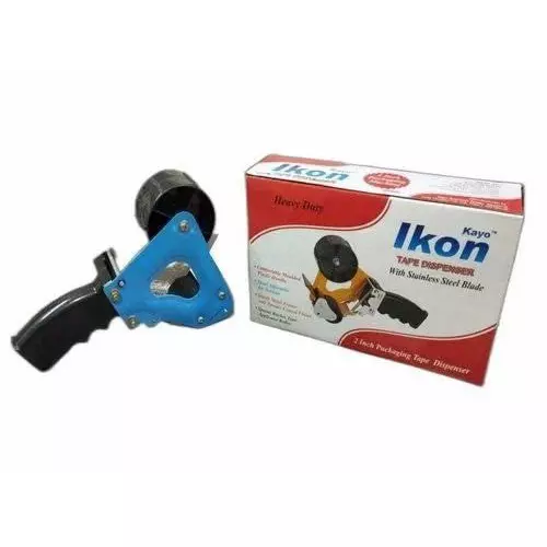 ikon Tape Dispenser 50.8 mm Size Black & Blue Metal Manual for Office, Home & School