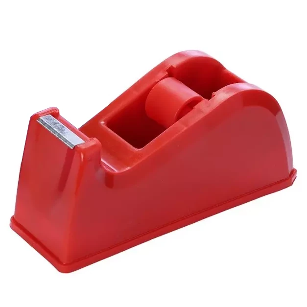 Soni Office Mate Small Tape Dispenser Sharp Blade Durable Body Size 15.5 x 7 x 4.7 cm Red for Office, School, Home, Packaging
