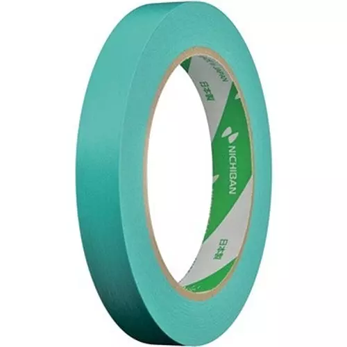 NICHIBAN Temporary Tape Green 15 mm x 50 m for fixing Purpose, 2073-15x50 (Pack of 10 Roll)