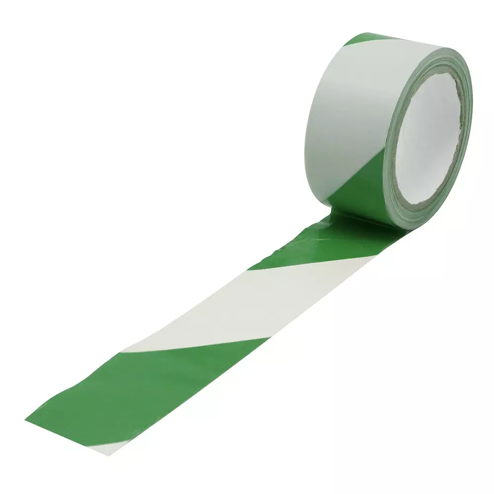 RS PRO Hazard Tape 33 mm White, Green 50 mm 0.15 mm, 2825128