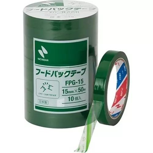 NICHIBAN Food Pack Tape 15 mm x 50 m, FPW-15 (Pack of 10 Roll)