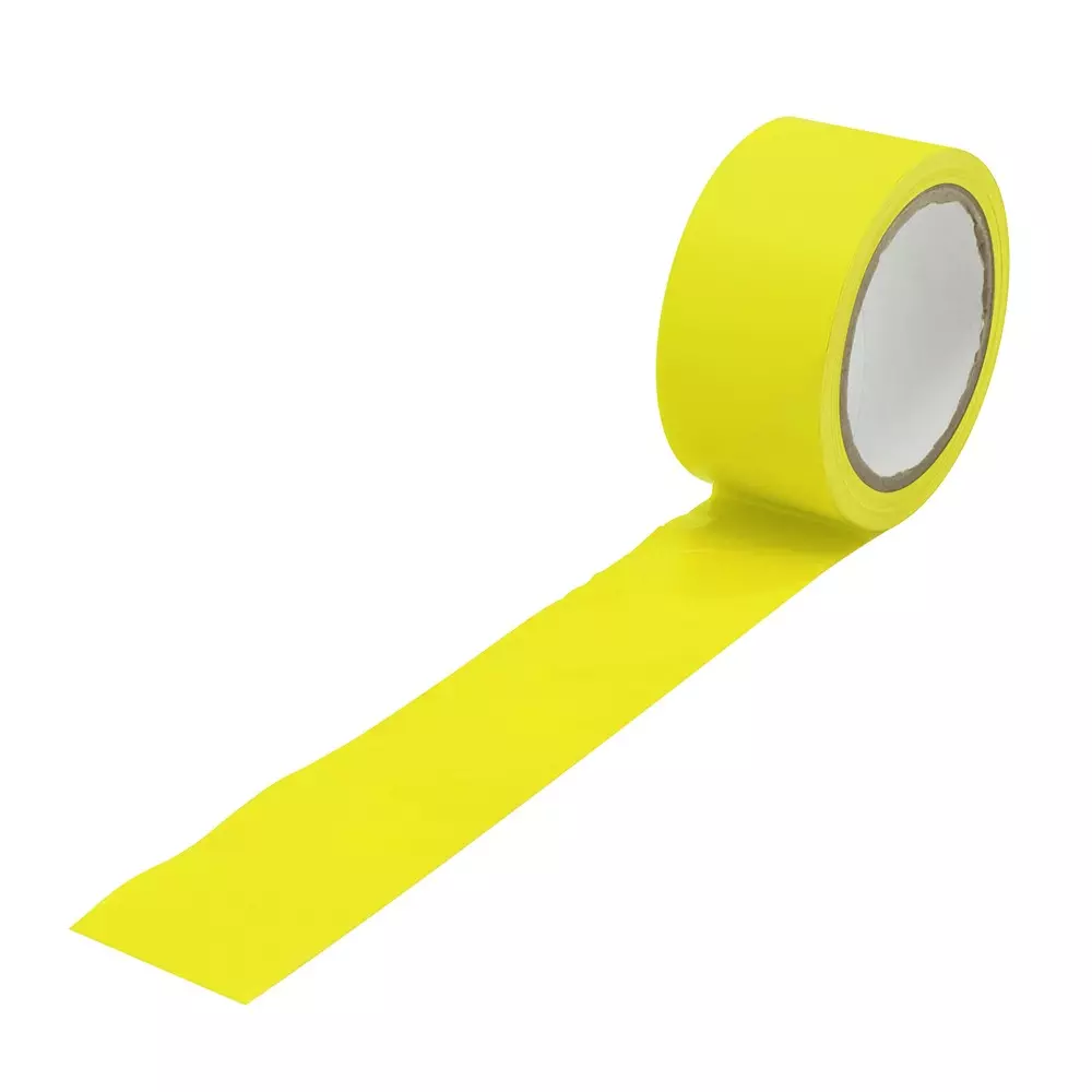 RS PRO Hazard Tape 33 m Yellow 50 mm 0.15 mm, 2825122