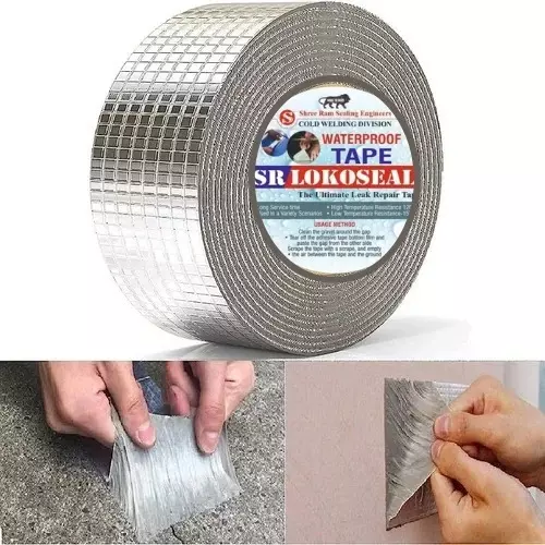 SR LOKOSEAL Waterproof Buttyl Tape 4 inch x 5 m Size Sliver