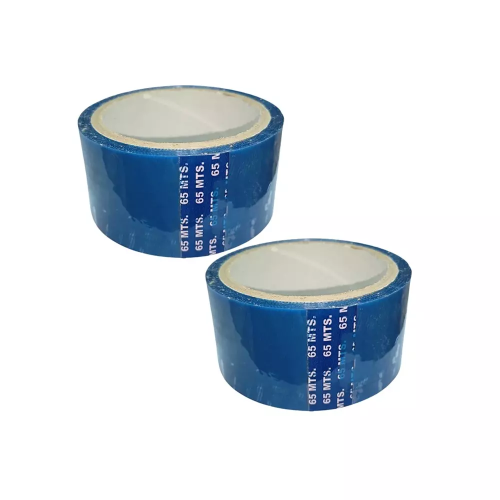 PrettyBUYERS Cello Tape 65 m Length 2 inch (5.8 cm) Width Blue (Pack of 2)