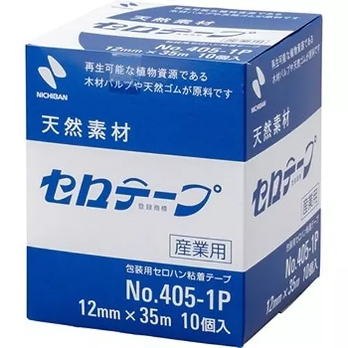 NICHIBAN Cellulose Tape Transparent 24 mm x 50 m for Business Use, No.405 (Pack of 5 Roll)