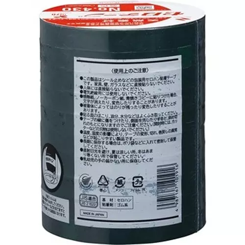 NICHIBAN Cellophane Tape Colored Type Green 12 mm x 35 m, CT430 (Pack of 300 Pcs)