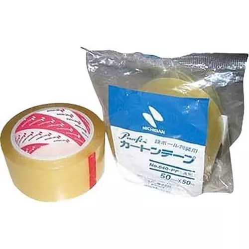 NICHIBAN Carton Tape Polypropylene 50 mm x 1500 m, No.640-PF (Pack of 5 Roll)