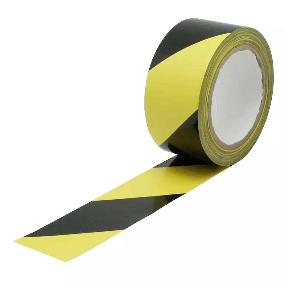 RS PRO Hazard Tape 33 m Black, Yellow 50 mm 0.15 mm, 2825123