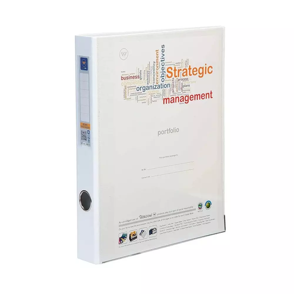 Worldone RB410V Ring Binder with Front View Pocket Size- A4 (2-25-D)