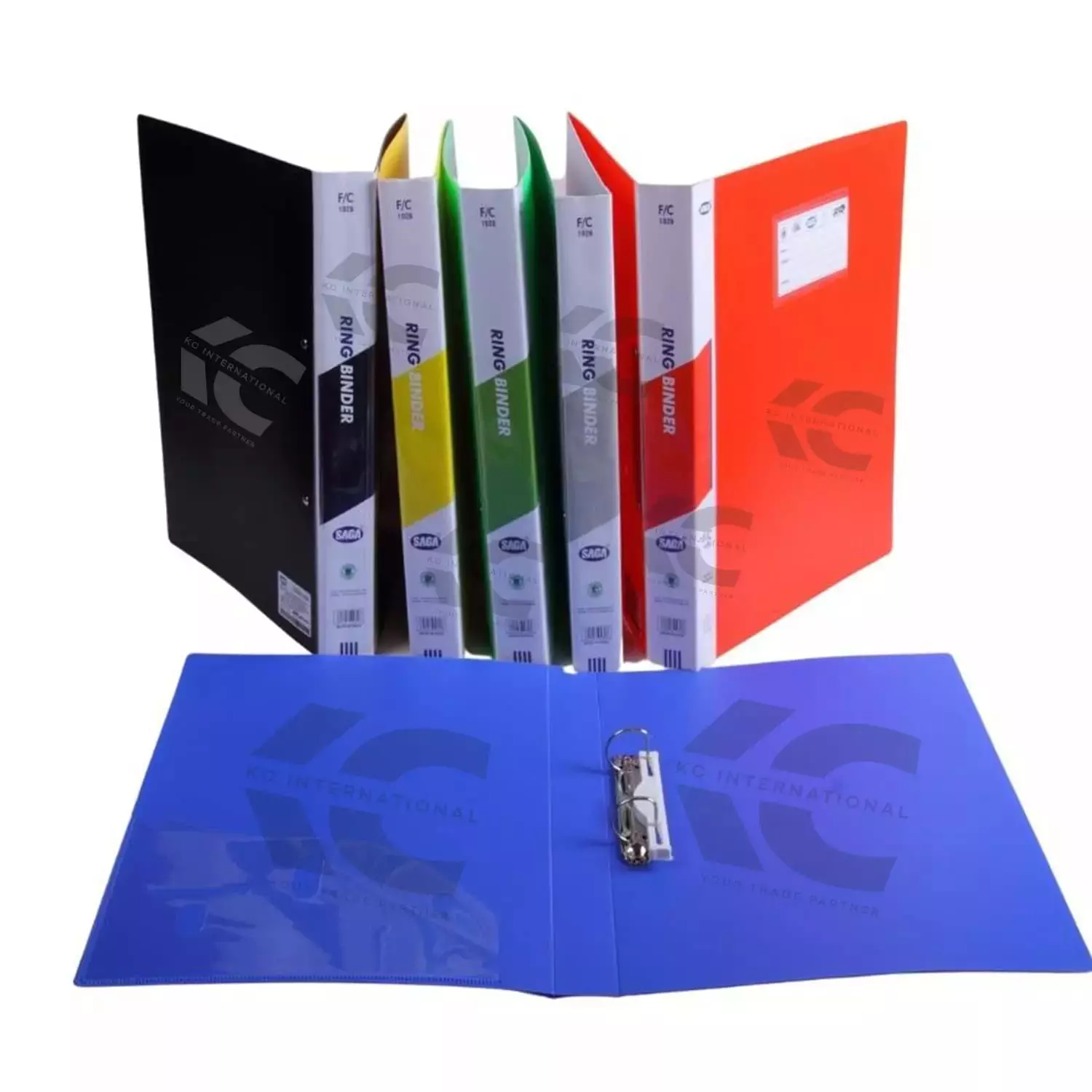 GENERIC Assorted Color Plastic Ring Binder File (Pack of 20)