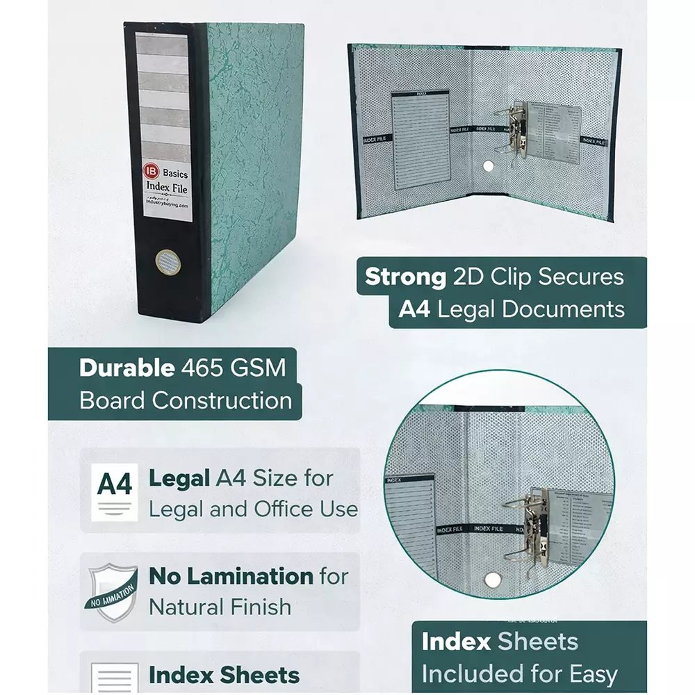 ib-basics-465-gsm-box-index-file-without-lamination-legal-a4-size-assorted-color-pack-of-4