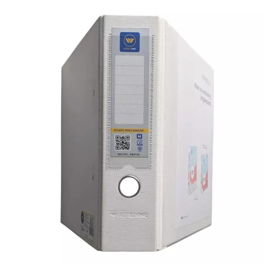Worldone Ring Binder Front View Pocket, A4 Size 2 Ring Clip  -RB412V