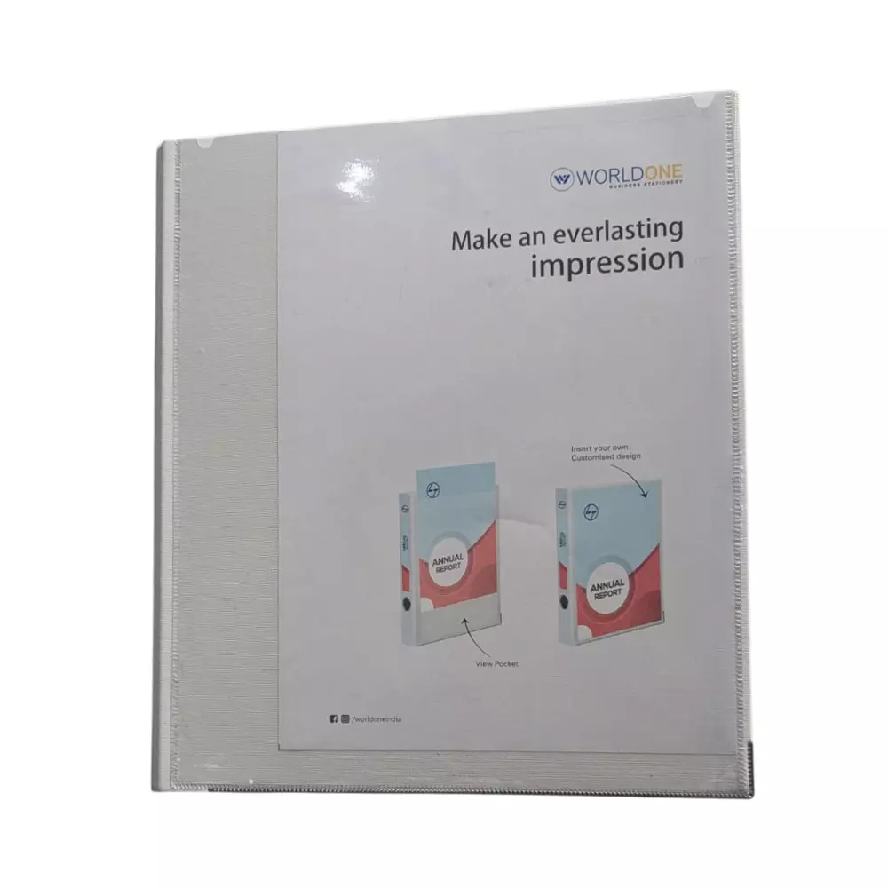 Worldone Ring Binder Front View Pocket, A4 Size 2 Ring Clip  -RB412V