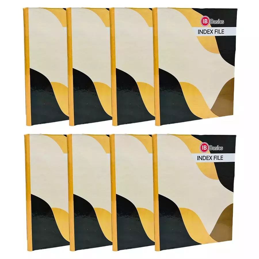 IB BASICS 555 GSM Box Index File with Lamination Legal A4 Size Assorted Color (Pack of 8)